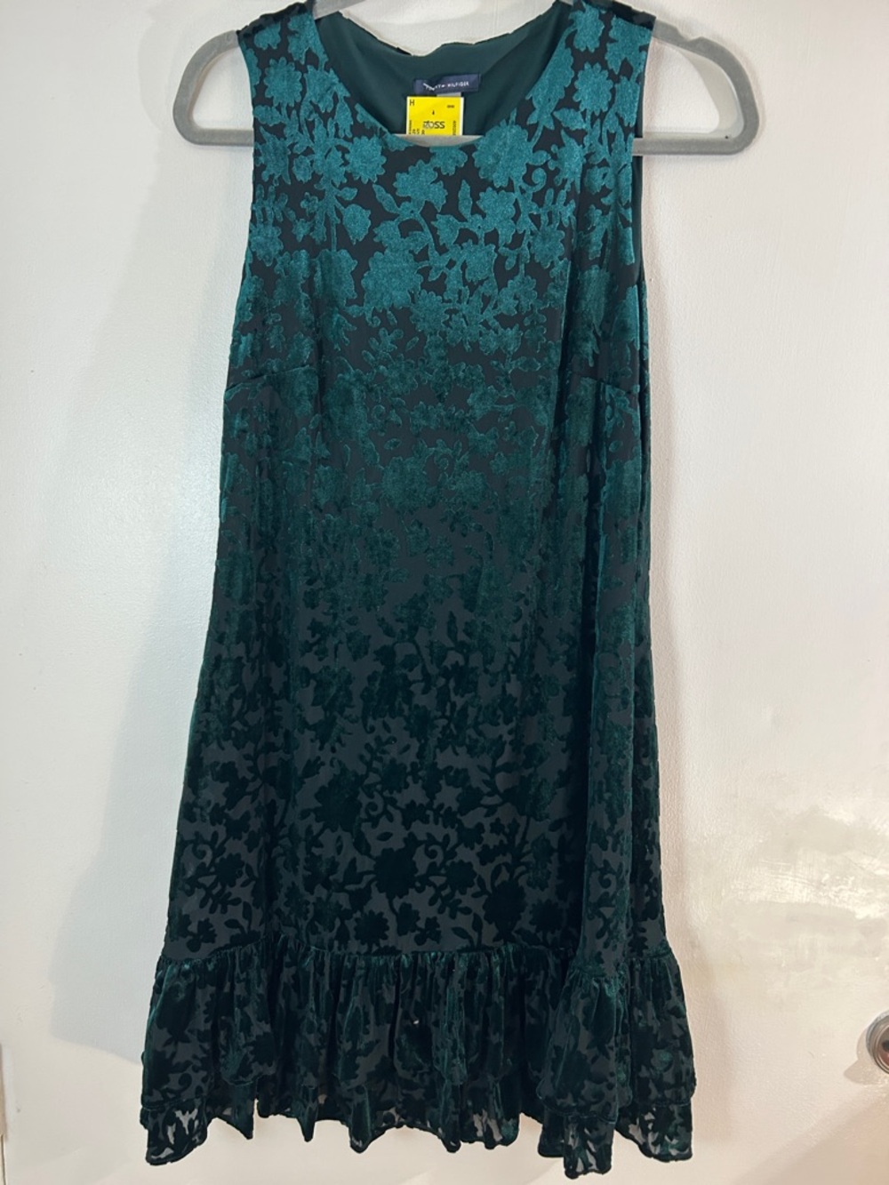 NWT Tommy Hilfiger Floral Pattern Burnt Velvet Mini Dress